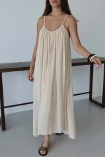 Taş Askılı Rahat Kesim Elbise