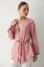 Pink Multi-Button Kimono