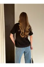 Kahverengi Kısa Kollu Düz Tshirt - 241128