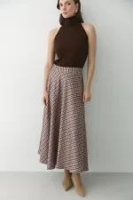Brown Plaid Skirt