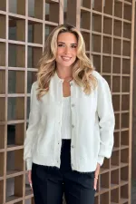 Bone Athletic Cardigan Two-Piece Set - 231042