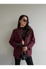 Burgundy Blazer Jacket - 7619