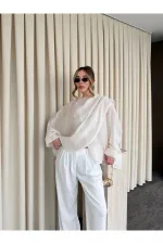 Beyaz Uçuşan Pelerin Panço - 0901