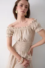 Robe froncée naturelle - 2002