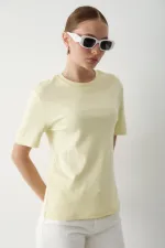 Sarı Basic Tshirt - 1075