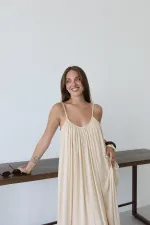 Taş Askılı Rahat Kesim Elbise