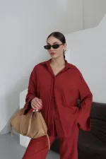 Ensemble kimono bordeaux de Pékin