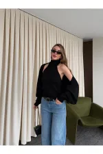 Black Knitted Bolero Set - 601117