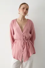 Pink Multi-Button Kimono