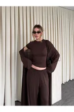 Kahverengi Üçlü Takım - 30121