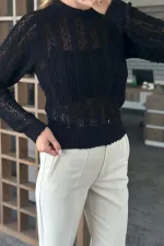 Chemisier noir en maille - 4413