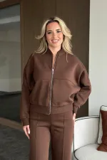 Brown Nora Tracksuit Set - 8001