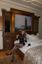 Chemisier en dentelle marron - 251090