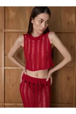 Ensemble de plage blouse et jupe rouges