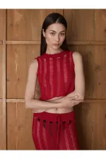 Ensemble de plage blouse et jupe rouges