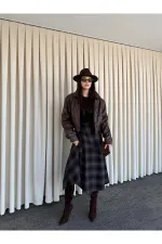 Kahverengi Fermuarlı Deri Ceket - 2617