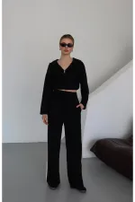 Ensemble noir à capuche et garnitures - 8569