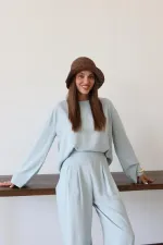 Blue Marisol Blouse and Pants Set