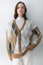 Gilet à motif baklava en os de chameau - 251090