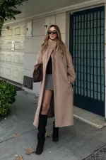 Mink Vittoria Button-Down Collar Coat - 2511 Mink Vittoria Button-Down Collar Coat - 2511