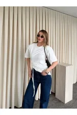 Açık Ekru Yandan Büzgülü Bluz - ÖB261025