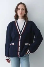Gilet bleu marine et bordeaux à poches - 241143