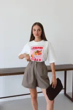 T-shirt blanc imprimé Capri