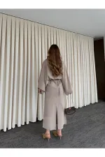 Vizon Yarasa Kol Modal Elbise - 5000