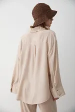 Ensemble chemise et pantalon texturé couleur pierre