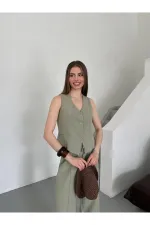Ensemble gilet et pantalon 100% coton Çağla Lavin - 8347