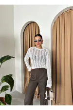 Off-white Spiderweb Knit Blouse