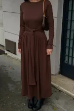 Robe marron à nouer - 4988