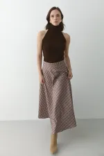 Brown Plaid Skirt