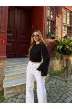 Siyah İspanyol Kol Bluz - 261021