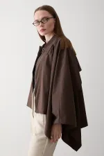 Kahverengi Pelerin Model Trençkot - 7603