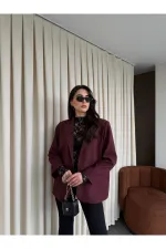 Burgundy Blazer Jacket - 7619