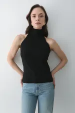 Débardeur noir à col roulé - 251004