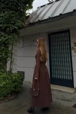 Robe marron à nouer - 4988