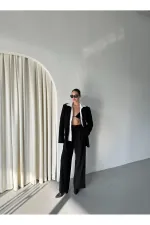Siyah Cintia Ceket Pantolon Takım