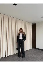 Ensemble veste courte et pantalon noir - 9689