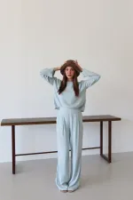 Blue Marisol Blouse and Pants Set