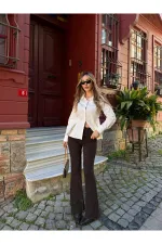 Kahverengi İspanyol Paça Jean - 2106