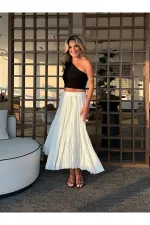 Siyah Tek Omzu Açık Asimetrik Bluz - 251006