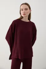 Burgundy Thessaloniki Knit Sweater Set - 4587 Burgundy Thessaloniki Knit Sweater Set - 4587