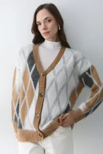 Gilet à motif baklava en os de chameau - 251090