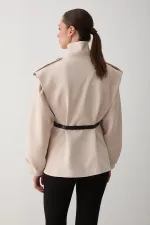 Bej Valeria Kemerli Ceket - 1000 Bej Valeria Kemerli Ceket - 1000