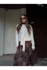 Krem Şal Detaylı Kazak - 251180