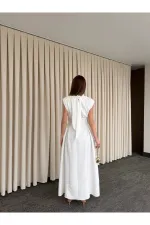 White Padded Dress - 25193