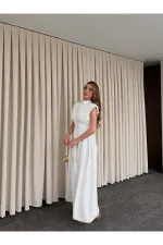 White Padded Dress - 25193