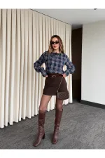 Brown Mini Short Skirt - 251139 Brown Mini Short Skirt - 251139